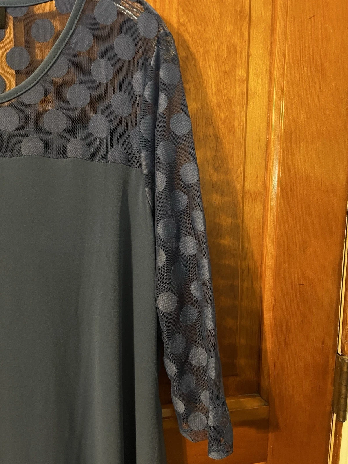 VETEMENTS Abito donna Nina Leonard aderente e svasato maglia giogo floreale manica 3 4 blu nuovo con etichetta