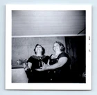Old Vintage Square Photo PAIR WOMEN COCA COLA BOTTLE COKE AND RUM AT BAR