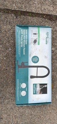 Aqua Plumb Matte Black Kitchen Faucet Pull Down Semi Pro New