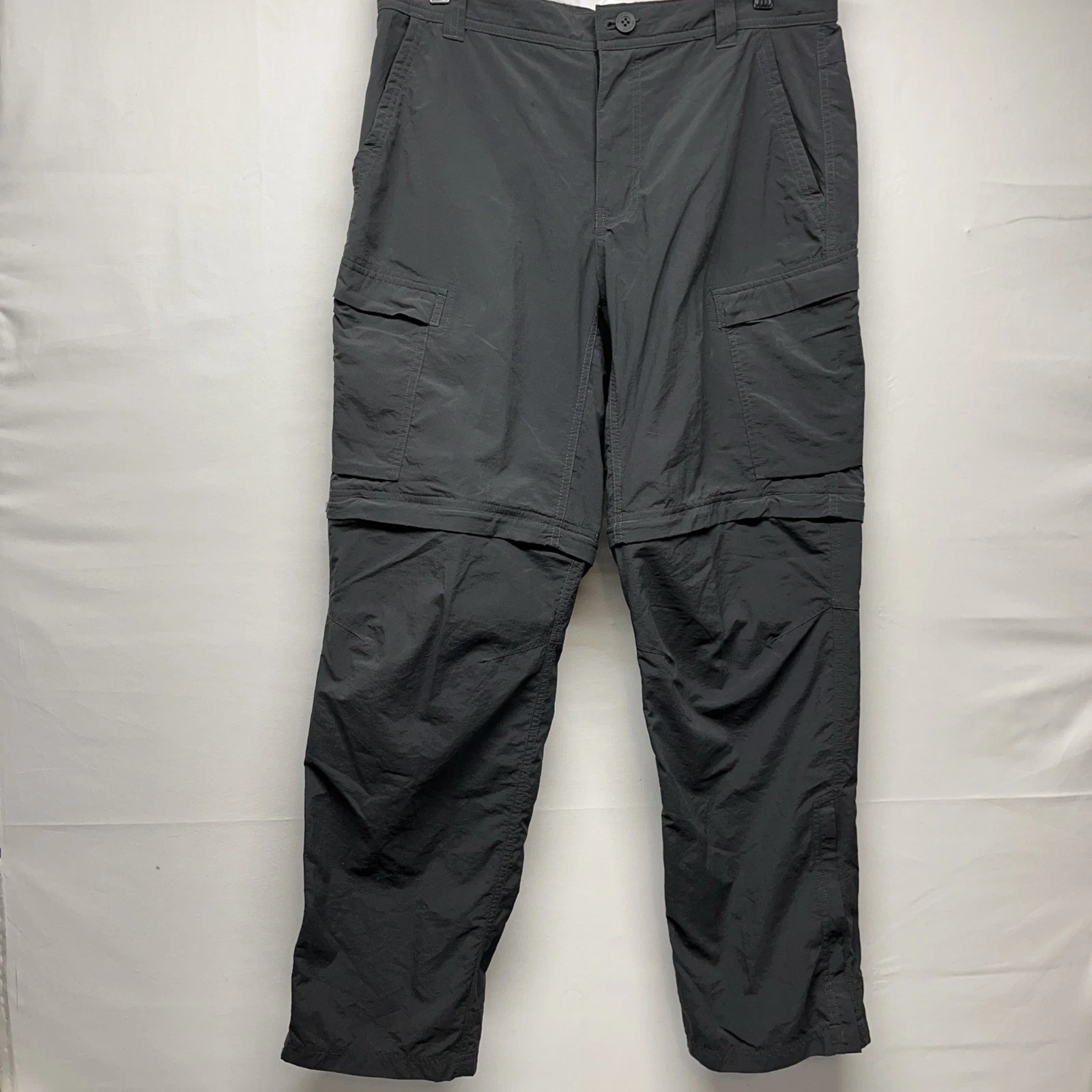 REI Relaxed Co-op Sahara Convertible Men’s Pants Gray 34x32 Hike Fish Camp