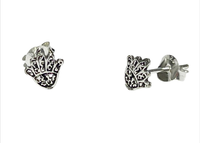 „Hamsalight“ Fatimas Hand Ohrstecker 925Er Silber – Ca. 7 X 6 Mm