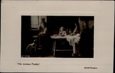 RPPC Anxious Family artist Josef Israels Davidson Bros art real photo postcard