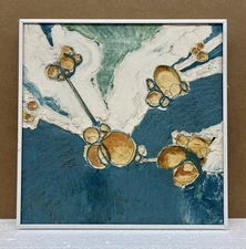 Vintage 1971 Chris T. Johnson Signed Abstract Impasto Acrylic Canvas Painting 