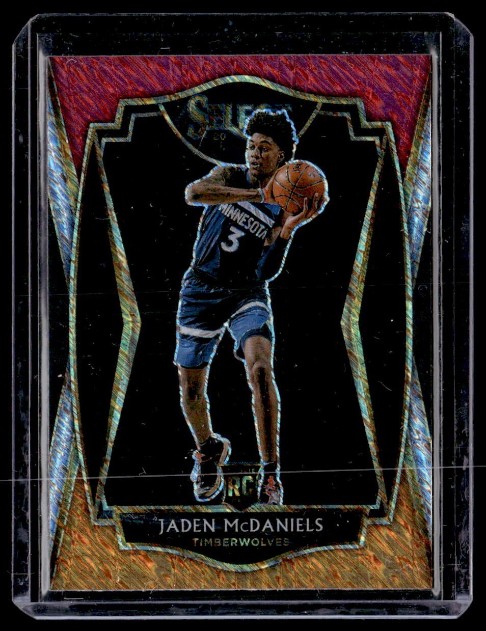 2020 Select Jaden McDaniels Red/White/Orange Shimmer Premier #197 Timberwolves
