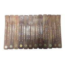 Wooden Ash Catcher Zodiac Astrology Sign Incense Burner Holder Set of 12 Pieces