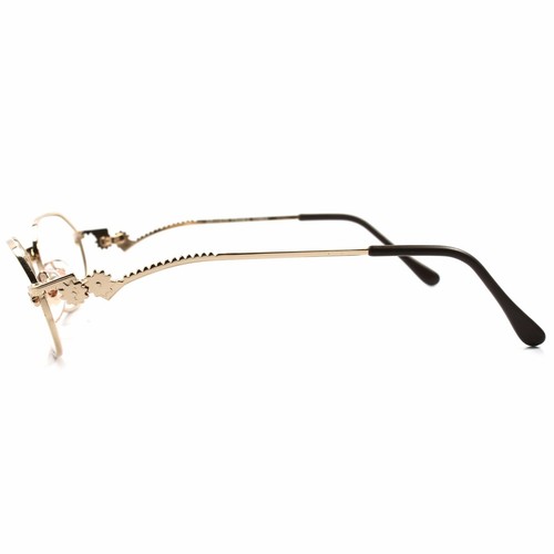 Funky Old Vintage Optical Mens Womens Gold Eye Glasses Frames - Picture 3 of 4