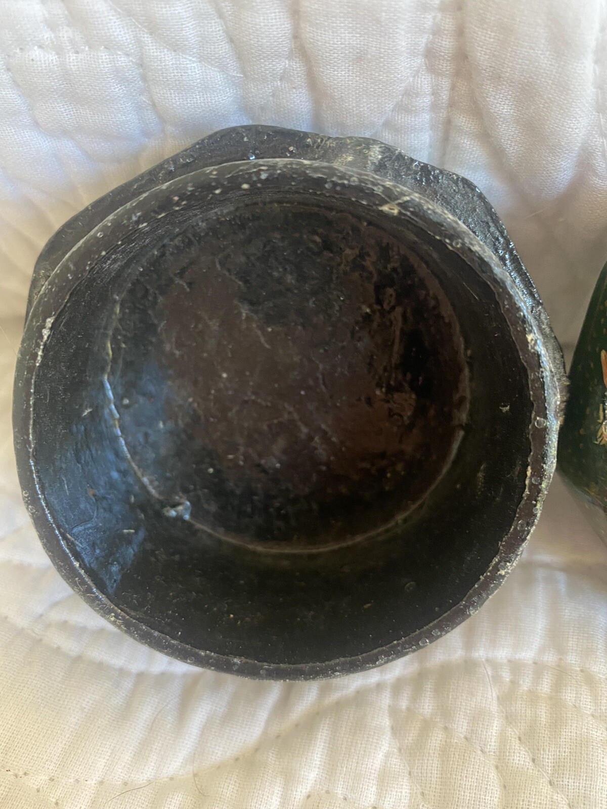 Vtg Kashmir India 8 Sided Hand painted Trinket Box Wild Animals Lacquered  3”