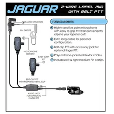 Earphone Connection JAGUAR QR Earpiece for Harris / Macom Jaguar (See List)