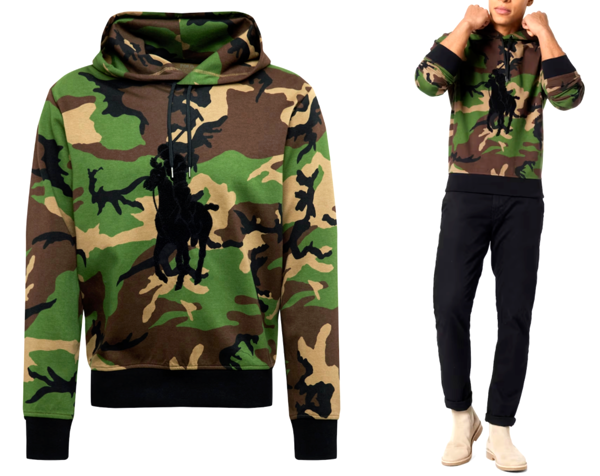 POLO RALPH LAUREN DOUBLE KNIT CAMO Hoodie Sweater Sweatshirt