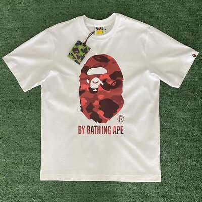 NWT BAPE Color Camo A By Bathing Ape Tee 'White/Red' Men's XL | eBay
