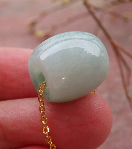 Certified Green Natural A JADE JADEITE PENDANT Circle Donut Bead - Picture 8 of 10