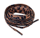 1x Pair Flat Brown Animal Leopard Print Shoe Boot Trainer Laces 120cmx0.8cm