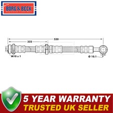Borg & Beck Front Right Brake Hose Fits Subaru Impreza Legacy 26531AA001