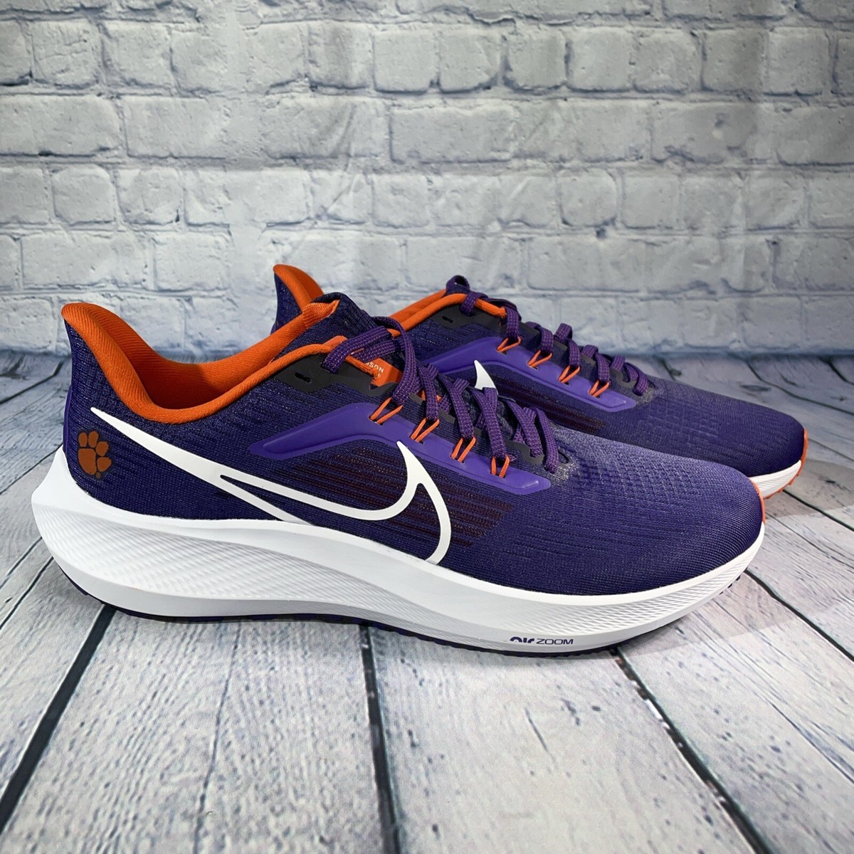 Nike Air Zoom Pegasus 39 Clemson Tigers Shoes Purple DR1961 