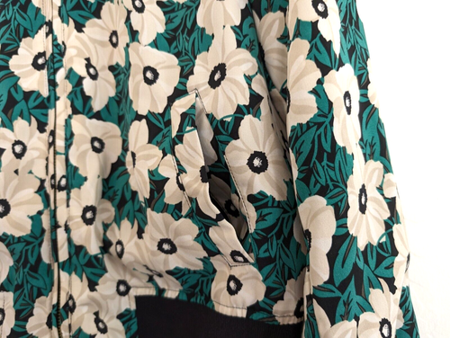 WHO WHAT WEAR Chaqueta Para Mujer M Multicolor Floral Forrada Cremallera Completa Estilo Bombardero - Imagen 5 de 12
