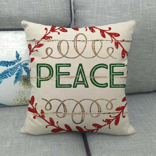 Christmas Peace Joy Love Happy Year Blessing Gift Pillow Case Sofa Cushion Cover - Picture 3 of 49