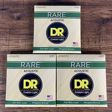 DR Strings RPML-11 Phosphor Bronze Acoustic Guitar Set Custom Light 11-50 3 Pack