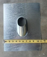 Galvanized 2 Inch Steel Pipe Flashing FHA Base Roof Jack 14x11 Inches.