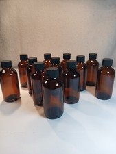 12 New 4 OZ Glass Amber Bottles With Lids . 10 More In Skock