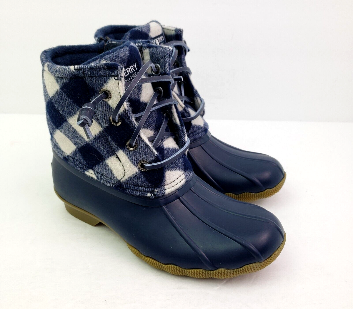 sperry saltwater duck boots blue