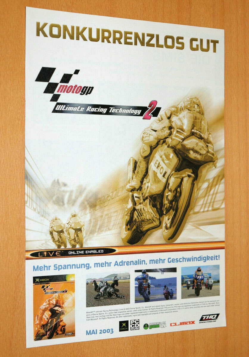 ゲームポスター　motogp2 販促ポスター　ps2 MotoGP 2 Video game Rare Old Advertising Small Poster Promo AD