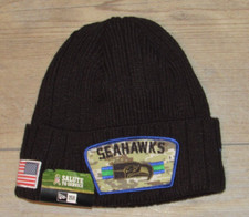 Seattle Seahawks NE On-Field Salute to Service Cuffed Winter Hat Cap size Men's