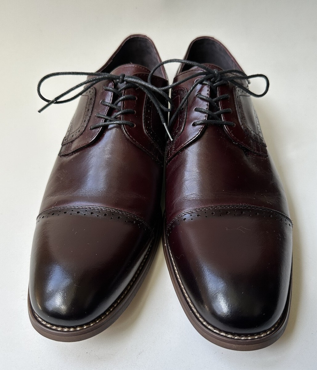 josemam バーガンディ Stacy Adams Dickinson Men's Burgundy Leather Oxford Shoes 25066