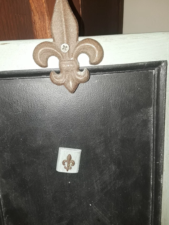 Decorative Fleur De Lis  Chalkboard Rectangular   14" X 10" Frame  - Image 2 of 4