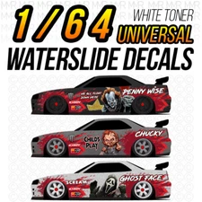 1/64 Scale HALLOWEEN Custom White Toner Universal WaterSlide Decal for Hot