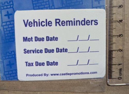 Service Mot Tax Reminder Sign Emblem Car Van Vehicles Vinyl Sticker Decal