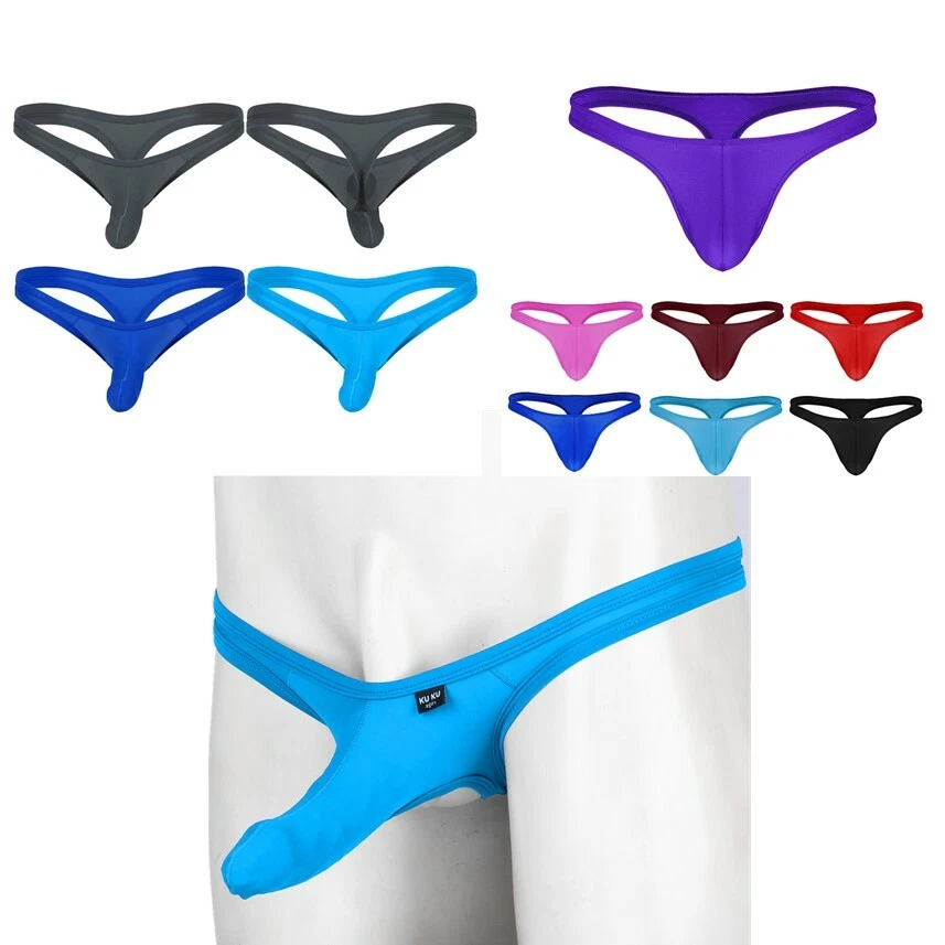 Sexy Men's Thongs Ultra Thin Ice Silk G-String Thong Low Rise Underwear  Swimwear