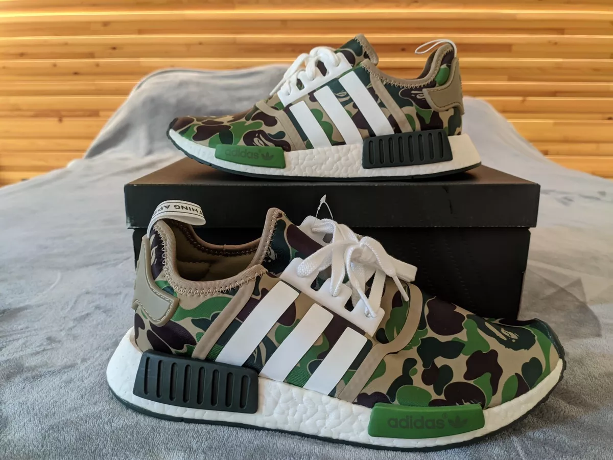 Adidas NMD R1 x A Bathing Ape Olive Camo 2016 BA7326 US9.5 Boost | eBay