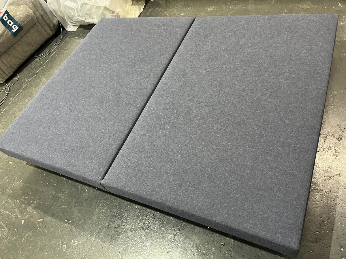 John Lewis Eco Slim Upholstered Divan Base Navy Blue Kingsize
