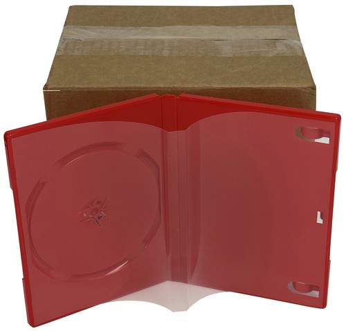 Lot d'étuis DVD USDISC standard 14 mm premium, seul 1 disque (rouge brillant) - Photo 3/3