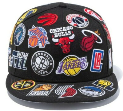 New Era 9fifty Cap Nba All Over Team Logo Basketball Snapback Hat Bulls Lakers Ebay