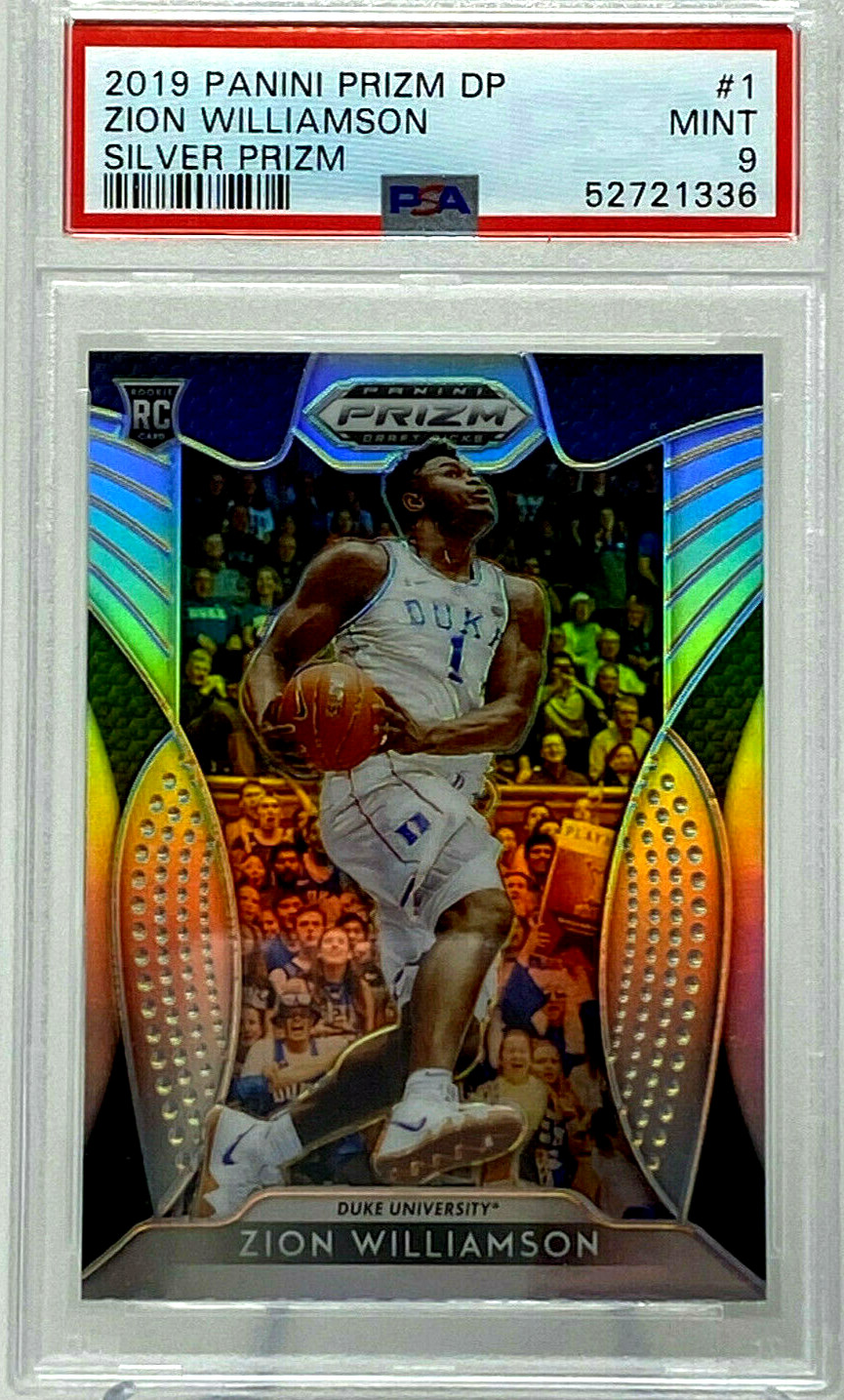 2019 Panini Prizm Zion Williamson SILVER PRIZM - ROOKIE CARD - RC - PSA 9
