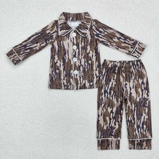 Baby Boys Mossy Camouflage Long Sleeve Button Two Pieces Pajama Set