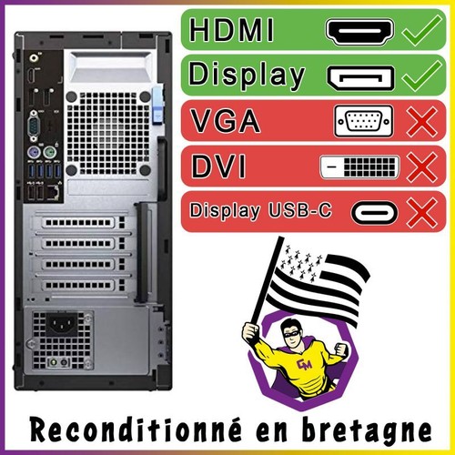 PC Dell Optiplex 7040 MT Intel G4400 RAM 16Go SSD 960Go W11 Wifi - Photo 6/6