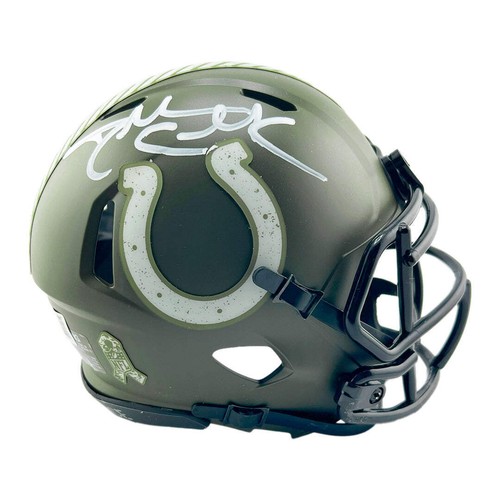 Dallas Clark Signed Indianapolis Colts Salute to Service Mini Football Helmet (B - Picture 1 of 3