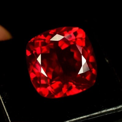 GIE Certified 13.65 Ct Natural Cushion Flawless Burmese Red Ruby Loose Gemstone