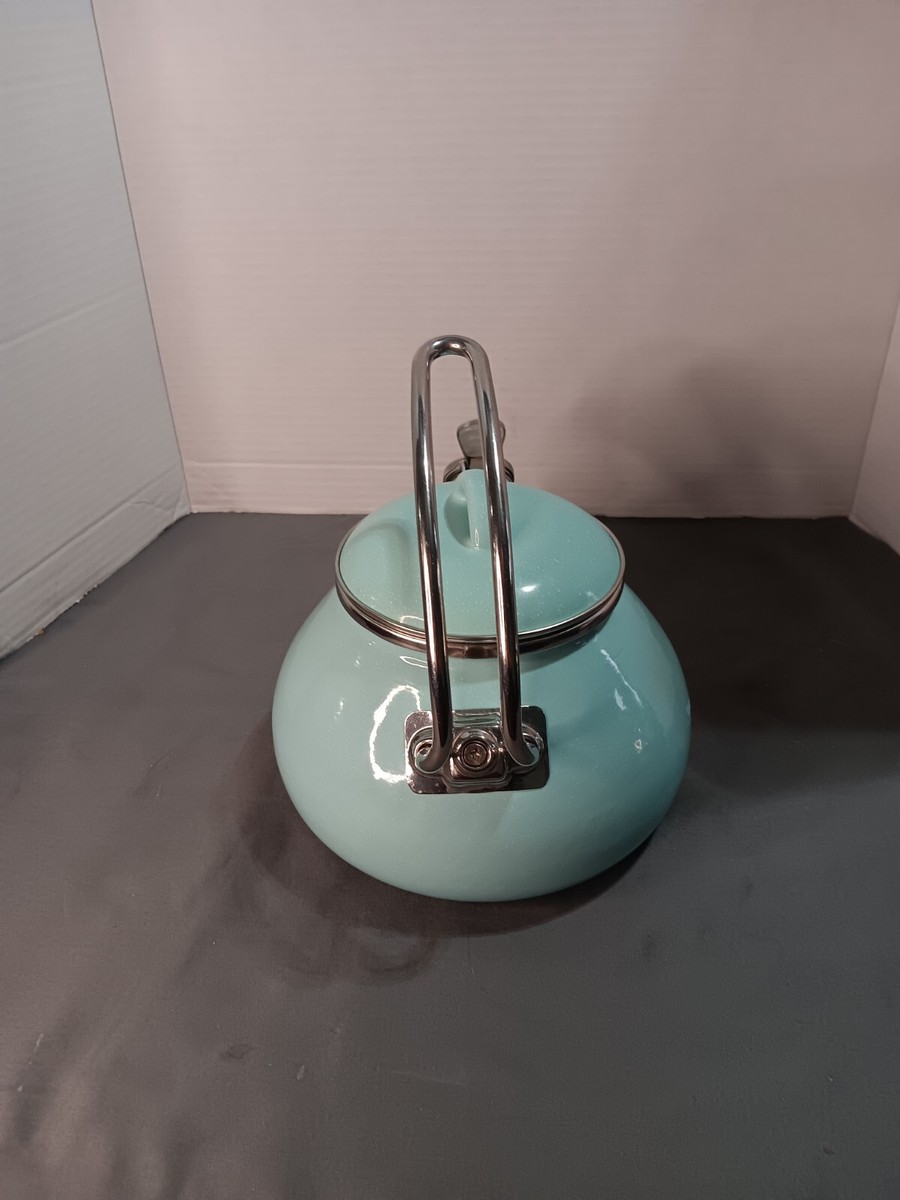 Crofton 2.3Qt Tea Kettle Teal Speckled Enamel Whistles | eBay