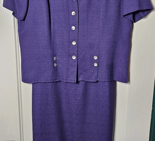 Vtg Sheri Martin NY Suit Woman's Size 12P Purple Jacket Maxi Dress BohoChic - Picture 5 of 23