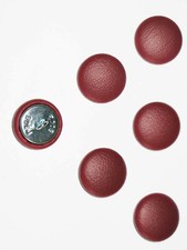 BURGUNDY FAUX LEATHER BUTTONS 23mm & 19mm UPHOLSTERY - CRAFT-  FURNISHINGS B75