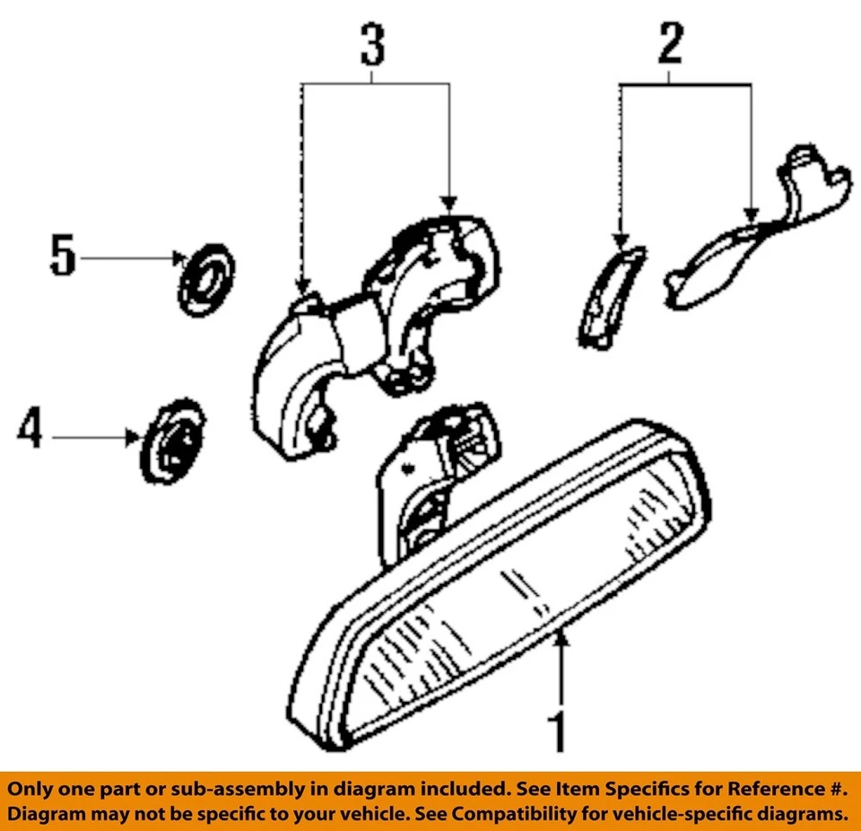 Used Front Center Interior Rear View Mirror fits: 2013 Bmw X1 w/automatic dimmin Foto 3 de 4