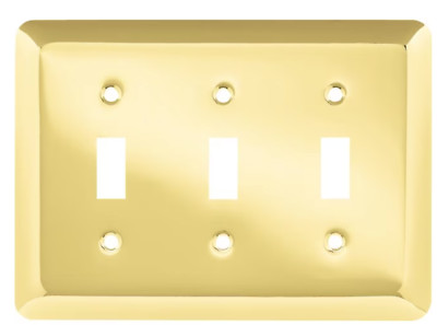 Style Selections Stamped Round 3-Gang Standard Toggle Wall Plate