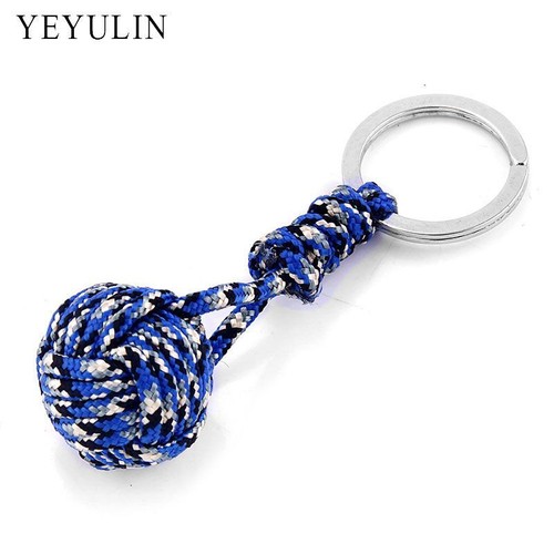 Polyester Braid Rope Ball Keychains Multicolor Lanyard Outdoor Camping Keychain - Picture 13 of 24