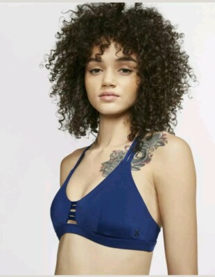 $65 NWT HURLEY QUICK DRY MAX WOMEN SURF TOP 941342 433 BLUE VOID BIKINI SWIMSUIT