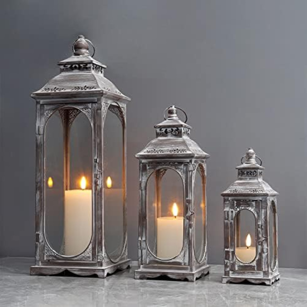Set 3 Lanterne Porta Candela TRIROCKS | Decorazione Interni ed Esterni