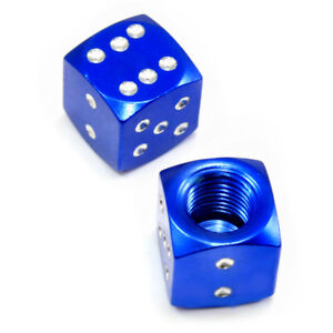 BLUE DICE BICYCLE VALVE STEM CAPS