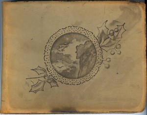 7.5" X 5.75" Old Empty Photo Album 40 Double Sided Pages Profile of Man's Face